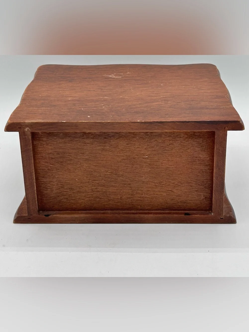 Vintage Wooden Jewelry Box 2 Drawers Ring Organizer 7.5